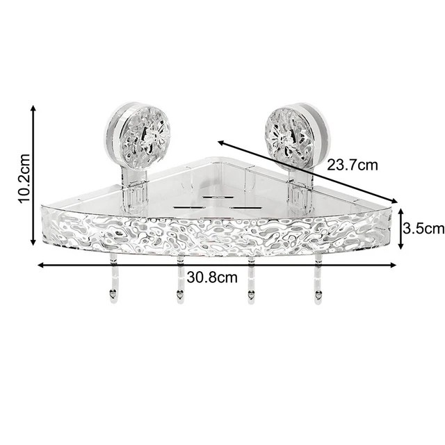 ACRYLIC CORNER SHELF with Water Ripples Design Modern Bathroom Solution