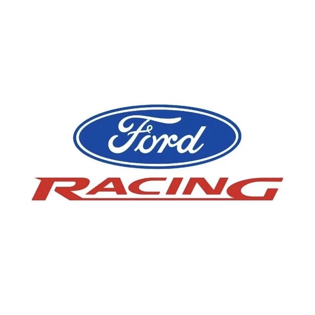 FORD RACING LOGO DieCut Vinyl Sticker Decal BLUE / RED 8.5” x 3.25