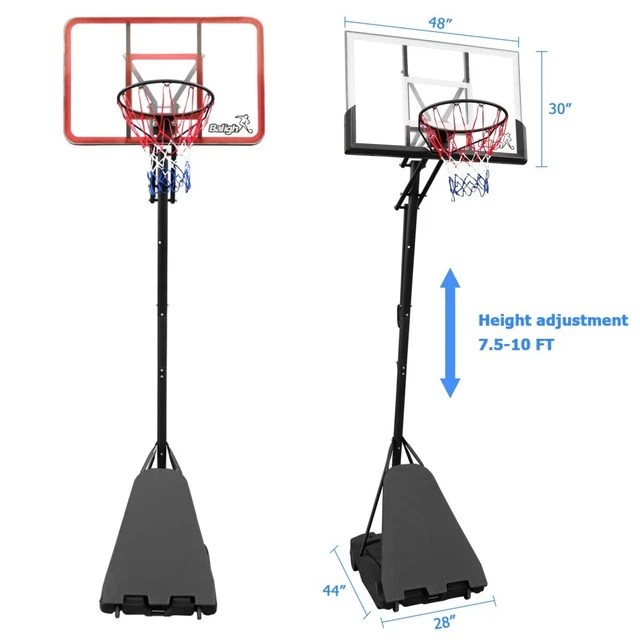 HEIGHT ADJUSTABLE YOUTH Kid Portable Basketball Hoop System w/ Wheels