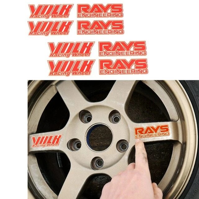 RED JDM JAPAN Rays Engineering VOLK Racing TE37 Wheel decals sticker
