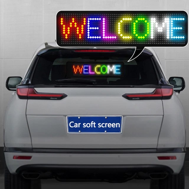 LED CAR SIGN Rear Window Message Board RGB Full Color Scrolling Text
