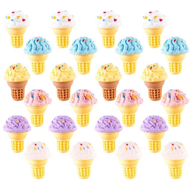 24PCS MINI ICE Creams Food Play Model Simulation Ice Cream Model Mini