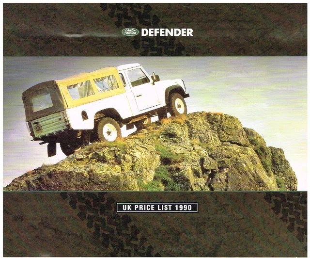 LAND ROVER DEFENDER Uk Price List 1990Orig. Factory Sales Brochure £24.