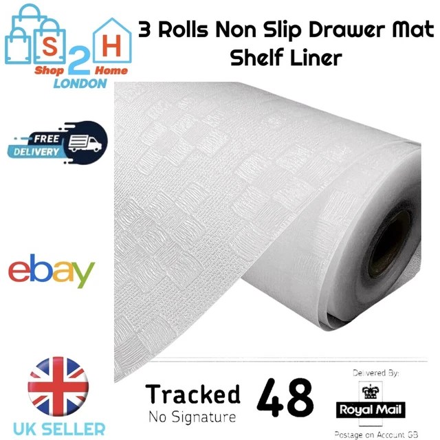 3 ROLLS NON Slip Drawer Mat Shelf Liner Storage Pad Kitchen