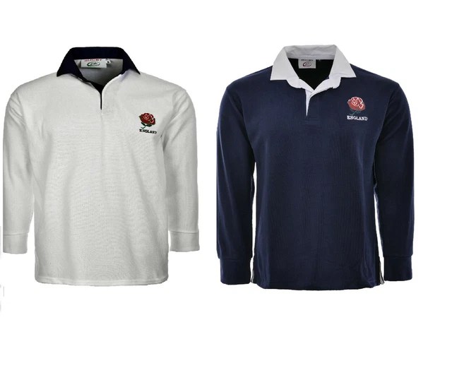 ENGLAND RUGBY SHIRT Retro Classic Traditional English Top All Sizes S