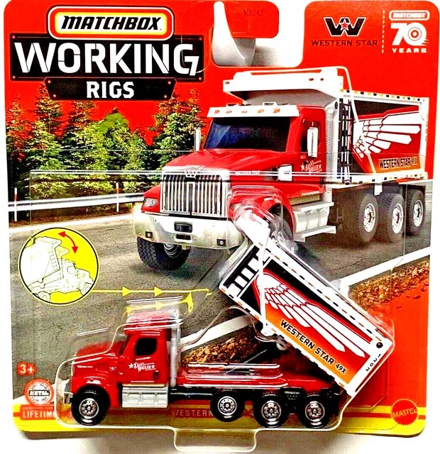MATCHBOX WORKING RIGS WESTERN STAR 49X DUMP TRUCK RED NEW 70th