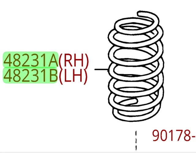 TOYOTA SIENNA 20112014 FWD Rear Coil Spring Set Genuine OEM OE 350.00