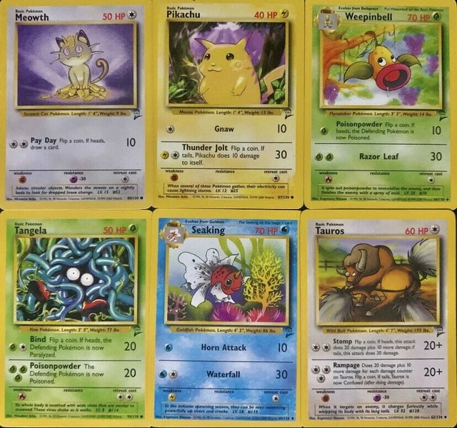 BASE SET 2 Pokemon Cards WOTC 2000 Rare Common /130 You Choose