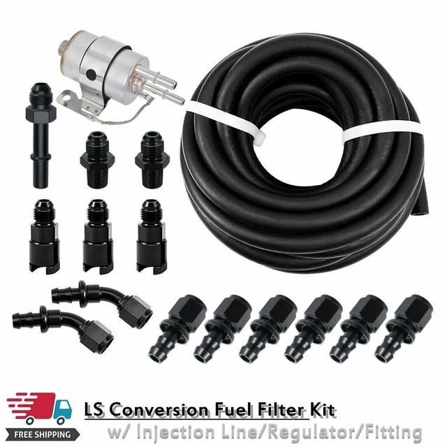LS CONVERSION FUEL Line Fitting Adapter Kit EFI FI w/ Filter/Regulator