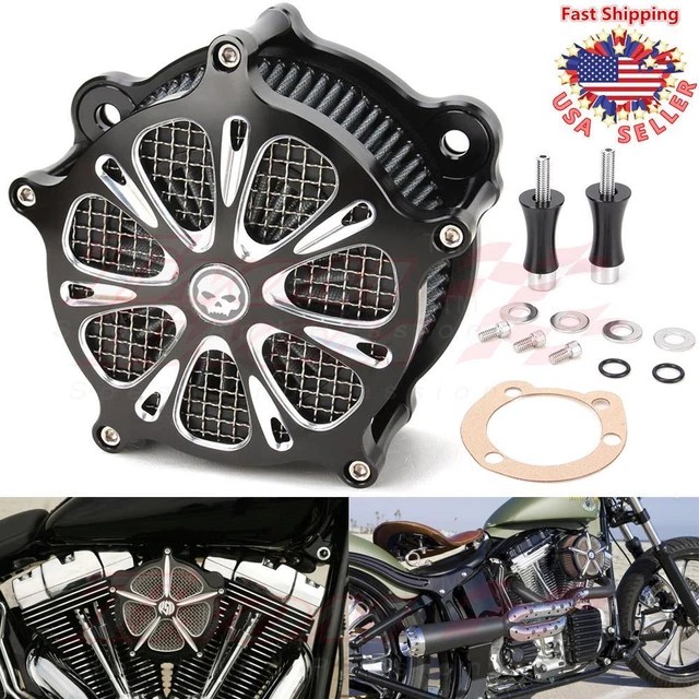 CONTRAST AIR CLEANER Intake Filter Kit For Harley Touring Dyna Softail