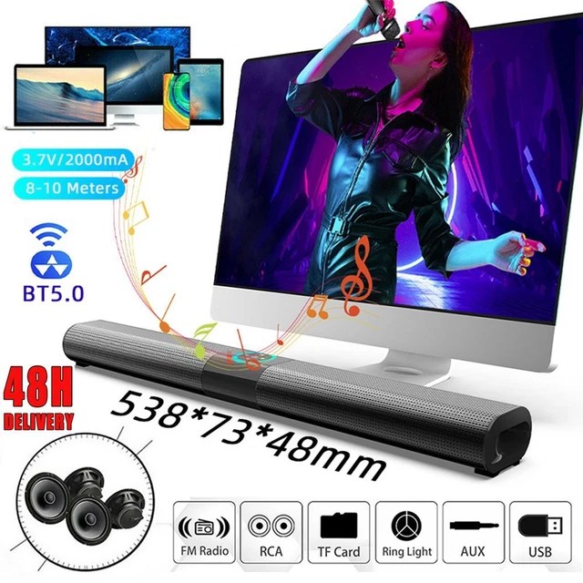 TV RGB SOUND Bar Home Subwoofer Soundbar Bluetooth Wireless&Wired