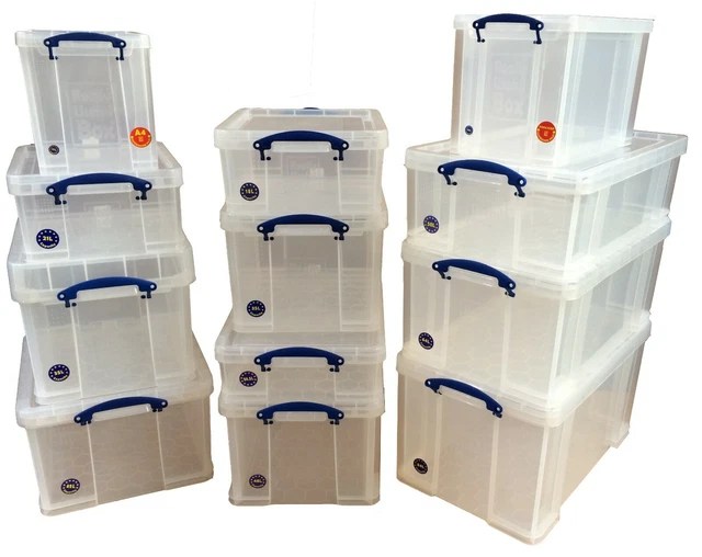 REALLY USEFUL BOXES Large Clear Lidded Storage Box 5 Litre84 Litre