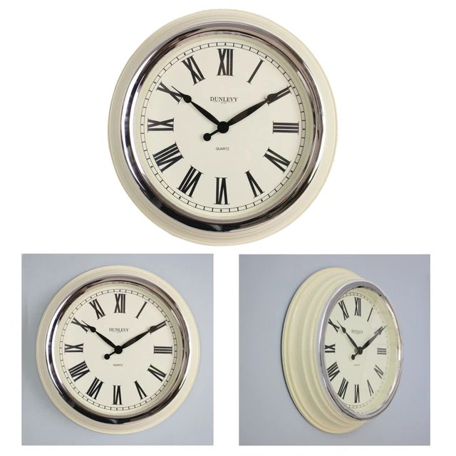 ROMAN NUMERALS WALL Clock Large Round Quartz Home Kitchen Wall Decor