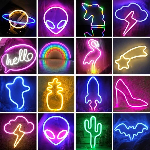LED BAT NEON Sign Night Light Wall Decorative Lights Wall Word Poster