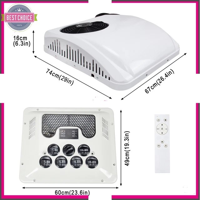 HEAT&COOL 12V RV Air Conditioner Electric Rooftop AC Unit 13500BTU Fit