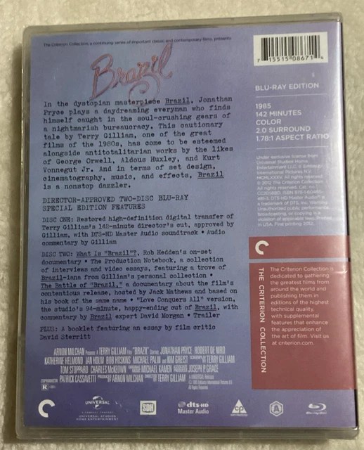 BRAZIL [CRITERION COLLECTION Blu Ray Region A SEALED £30.00