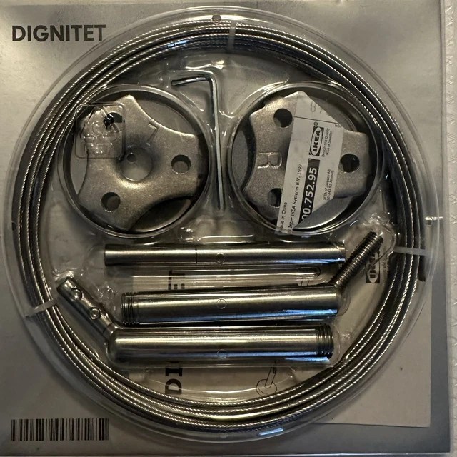 IKEA DIGNITET CURTAIN Wire Rod Cable Hanging System Stainless Steel 5m