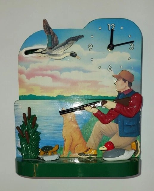 ORIGINAL HUNTING CLOCK 1998 FunDamental Animated Duck and Gun Sound