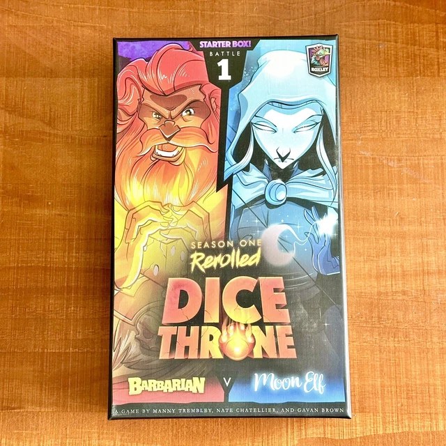 DICE THRONE SEASON 1 Rerolled Box 1 Barbarian vs. Moon Elf, Used