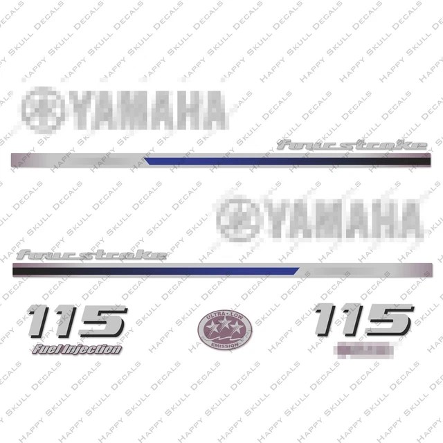 YAMAHA 90HP FOUR Stroke Outboard Engine Decals Sticker Set reproduction