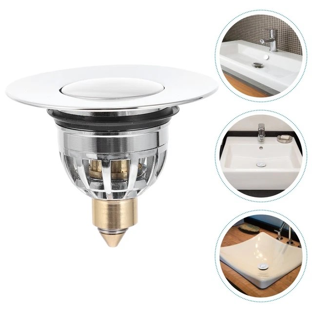 PUSH TYPE DRAIN Plug Push Button Drain Wash Basin Water Stopper Basin