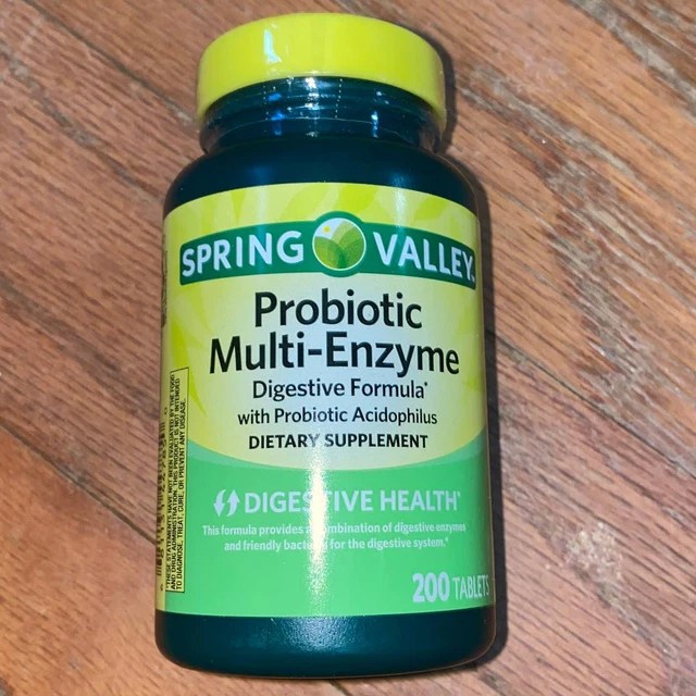 SPRING VALLEY PROBIOTIC MultiEnzyme Digestive Formula Tablets, 200 Ct
