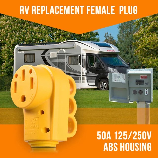 50 AMP RV Camper Female Replacement Plug Electrical End Receptacle