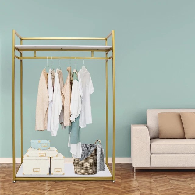 GOLD CLOTHES RACK Metal Freestanding Garment Rack Clothes Display