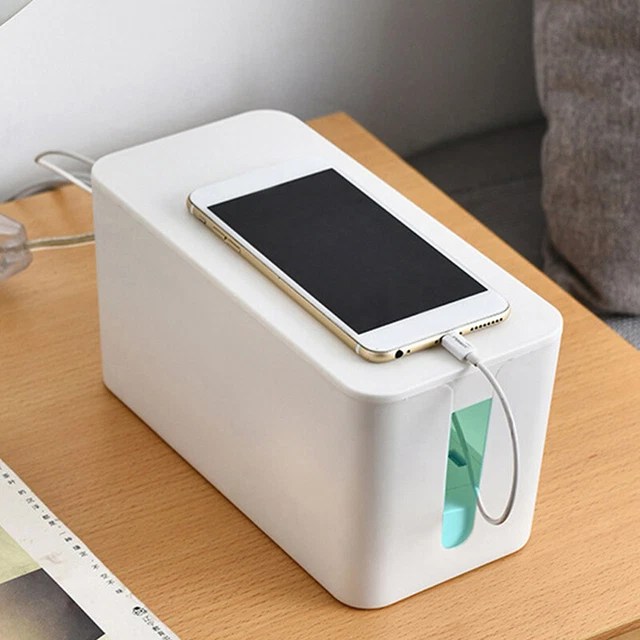 SIMPLE DESKTOP CABLE Management Box Power Strip Storage Box Wire
