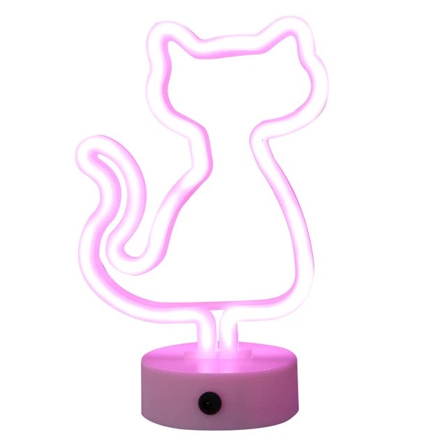 CAT BACK PANEL Light Tabletop Decor LED Neon Lamp Bedroom Pineapple £18
