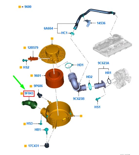 NEW FORD RANGER T6 Air Cleaner Intake Tube 1921374 Ab399C675Bf
