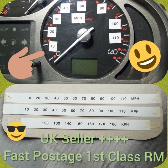 SPEEDOMETER SPEEDO CLUSTER Conversion kit Stickers mph kph km kmph