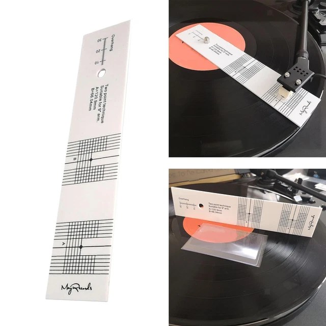 CARTRIDGE ALIGNMENT PROTRACTOR Tool Clear Scale Vinyl Turntable Gauge