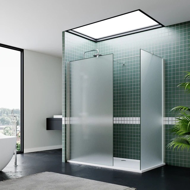 WALK IN SHOWER Screen Panel Wet Room Cubicle Frosted EasyClean Glass