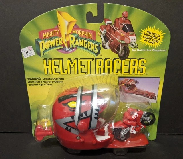 MIGHTY MORPHIN POWER Rangers MMPR Helmet Racers RED Ranger Action