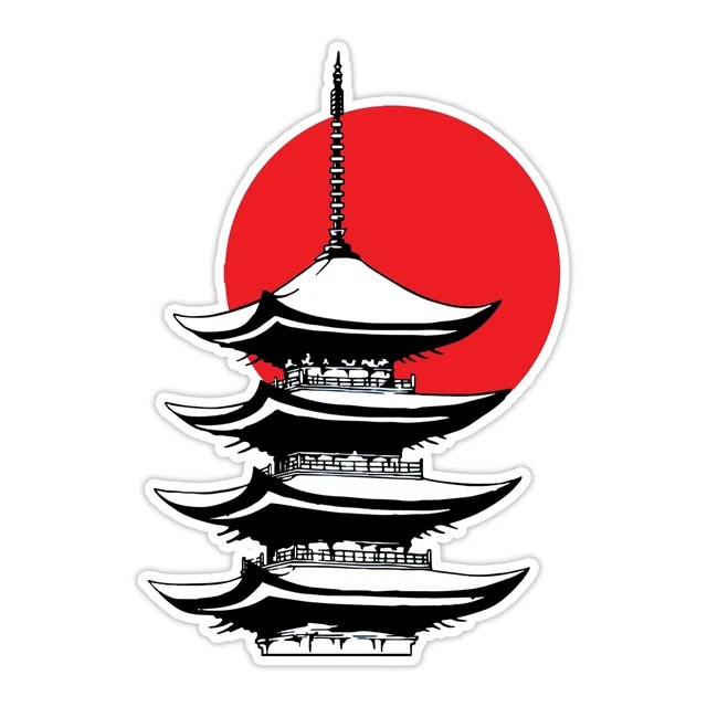 JAPAN RED RISING Sun Sticker Kanji JDM Japanese Castle Temple Vinyl