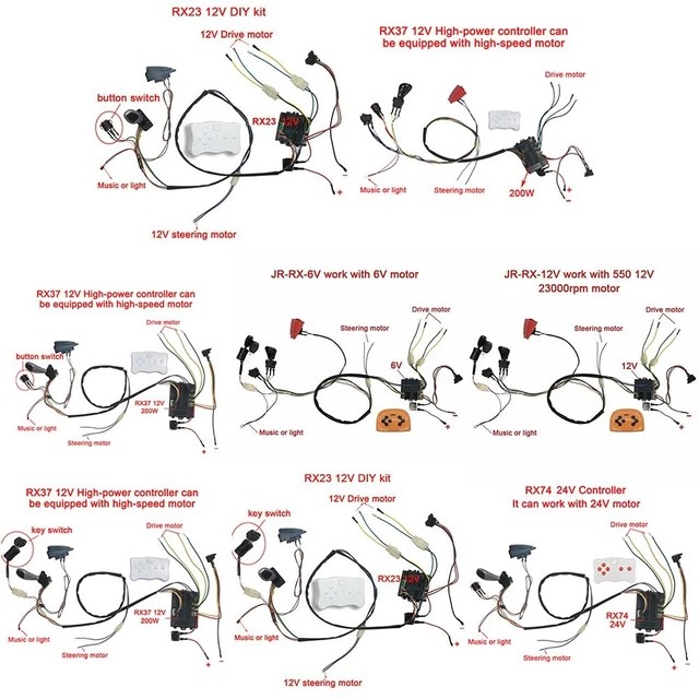 ELECTRIC VEHICLE WIRE Switch Kit RX74 24V Kids Ride On RX37 Weelye DIY
