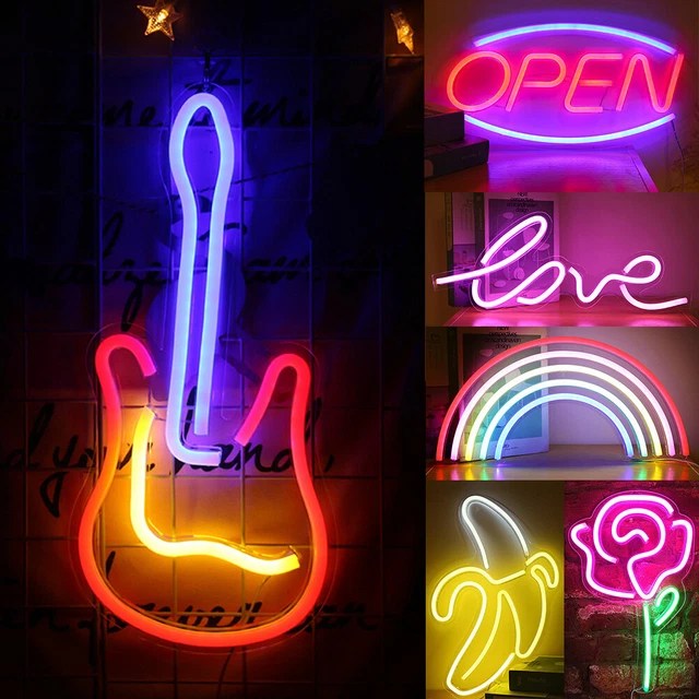 USB LED ACRYLIC Back Panel Neon Sign Night Light Wall Hanging Lights In