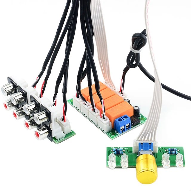 COMPUTER RELAY SIGNAL Selector Input Switching Board 4way Audio Signal
