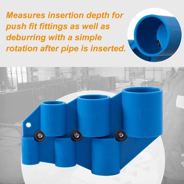 SHARKBITE DEBURRING PIPE and Depth Sounder Gauge Tool PEX PERT Pipe