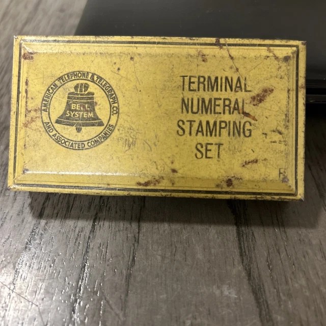 VINTAGE AT&T TERMINAL Numbering System Bell System In Tin Box Used 29.