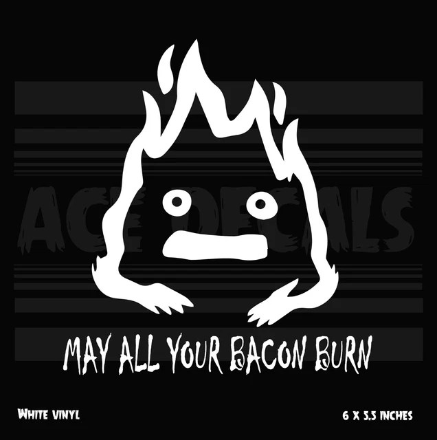 HOWLS MOVING CASTLE Calcifer Bacon Ghibli Anime Vinyl decal