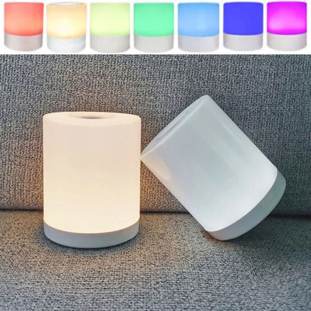 2X NIGHT LIGHT LED Touch Bedside Table Lamp Dimmable 7 Colors Changing