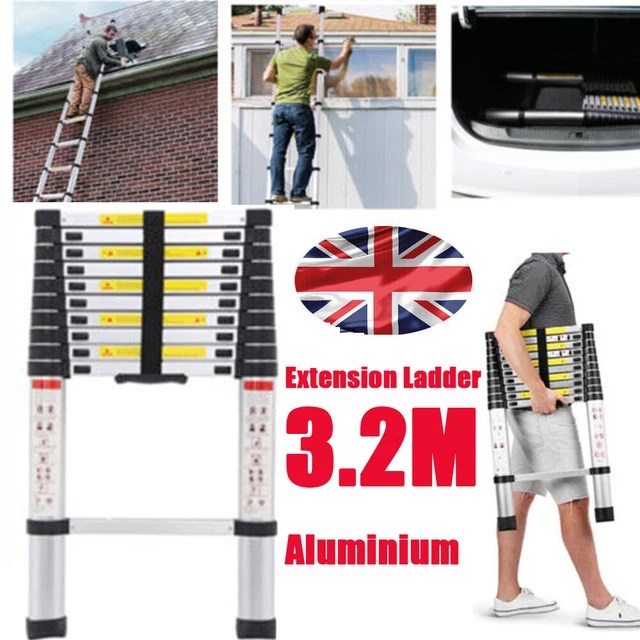3.2M MULTIPURPOSE TELESCOPIC Loft Ladder Extendable Collapsible Step