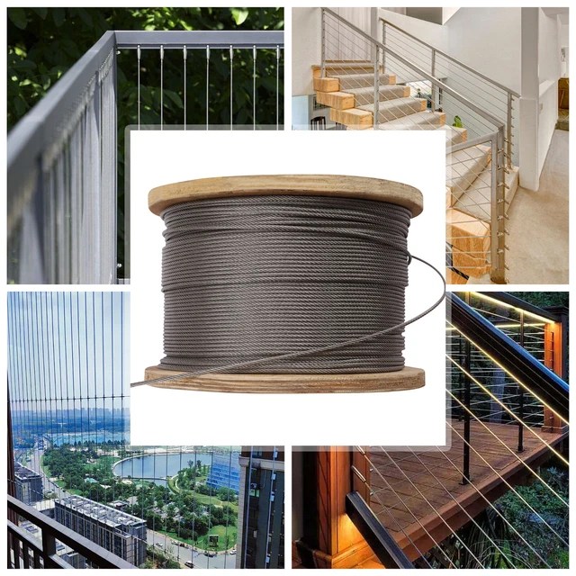 WIRE ROPE AIRCRAFT Cable for Deck Cable Railing Kit, 7 x 7 Strands