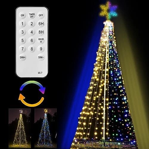 OUTDOOR CHRISTMAS TREE Light Show Remote Control, LED 12FT Christmas