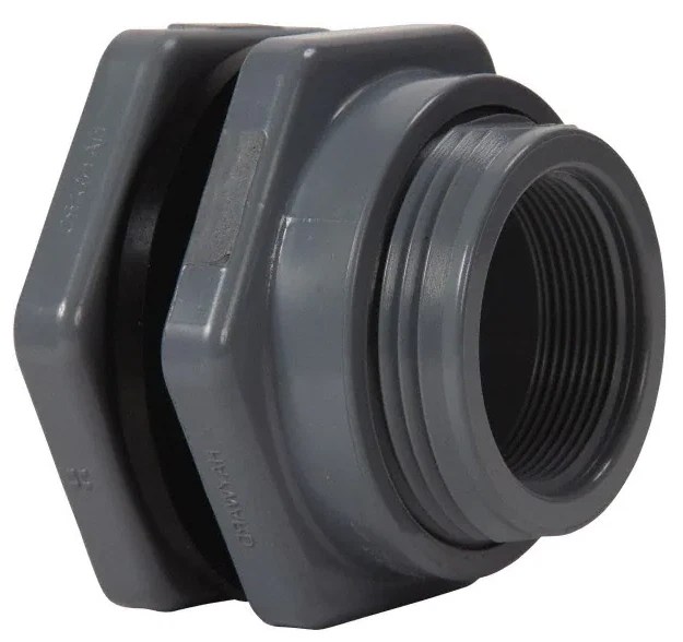 3 INCH SCHEDULE 80 PVC Bulkhead Fitting, FPT x FPT, Hayward BFAS1030TFS