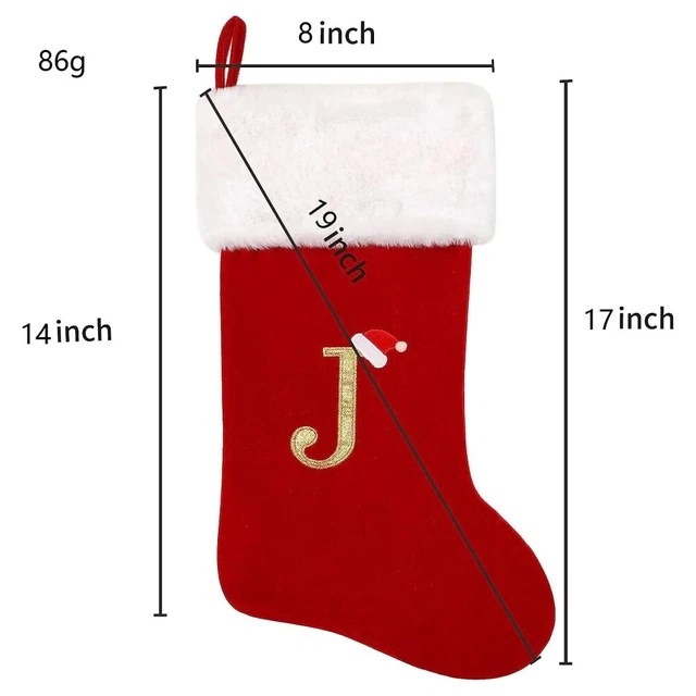 CHRISTMAS STOCKING KNIT Sock Alphabet Letters Gift Bags Xmas Tree