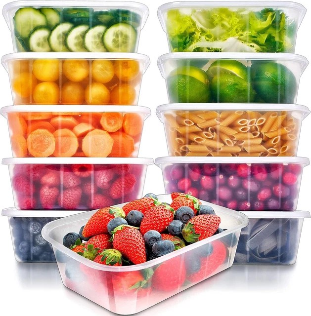 PLASTIC FOOD STORAGE Containers With Lids 750ml Boxes Microwave Freezer