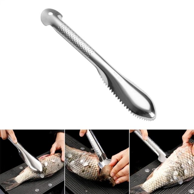 EFFICIENT FISH SCALER and Gill Remover Stainless Steel Non Slip Handle